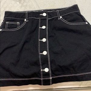 Black and white jean skirt